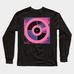 Cosmic Galaxy Pink Vinyl Record Long Sleeve T-Shirt